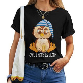 Owl Night Owl Sleeping Cap Nightgown Pyjamas Owl T-shirt Frauen - Geschenkecke