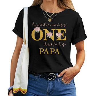 Papa Little Miss Onederful Birthday Party 1 Year Old Girl T-shirt Frauen - Geschenkecke