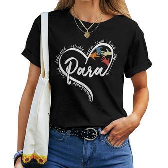 Para Heart Paraprofessional Teacher Paraeducator Women T-shirt - Thegiftio UK