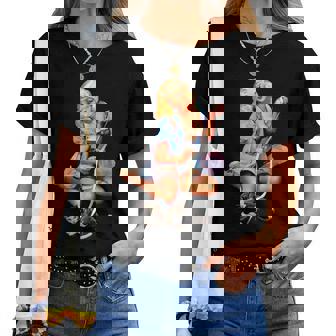 Pin Up Girl Pretty Blonde Noir Lingerie & Talons Hauts T-shirt femme - Cadeauxyz