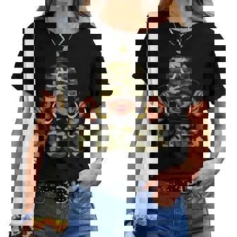 Pisces Queen Black With Cap Camo Afro Girl Zodiac Women T-shirt - Thegiftio UK