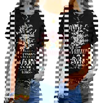 Promoted To Mommom Again Est 2025 Flower Women T-shirt - Seseable
