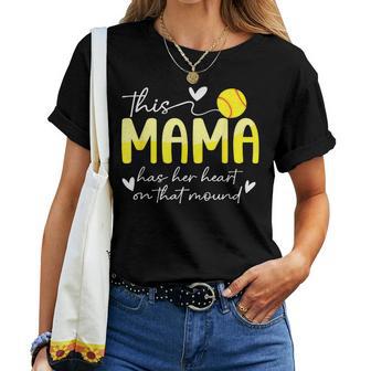 Proud Softball Pitcher Mom Of A Softball Pitcher Mama Women T-shirt - Thegiftio UK