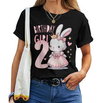 Rabbit Princess Children's Birthday 2 Years Girls Pink T-shirt Frauen - Geschenkecke