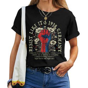 Resist Like It's 1938 Germany Floral Boho Retro Women T-shirt | Seseable UK