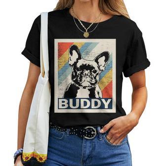 Retro French Bulldog For And Women T-shirt Frauen - Geschenkecke