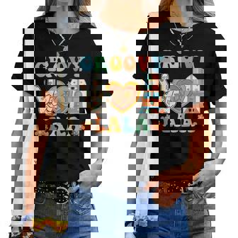 Retro Groovy Lala Grandma Hippie Family Matching Women T-shirt | Seseable UK