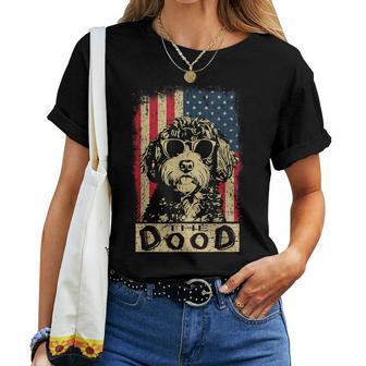 Retro Vintage American Goldendoodle Dood Dad And Mom Women T-shirt - Thegiftio UK