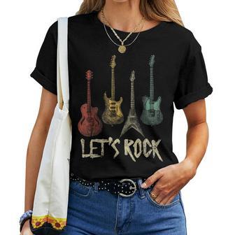 Lets Rock N Roll Guitar Retro Women's T-shirt Frauen - Geschenkecke