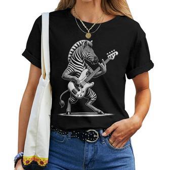 Rock N Roll Zebra Guitar Zebra Print T-shirt Frauen - Geschenkecke