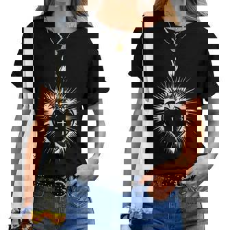 Sagrado Corazón De Jesus Diseño Cristiano Hombre Camiseta de mujer - Regaloses