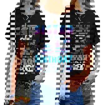 Sister Birthday Boy Llama Pinata Party Matching Family Women T-shirt | Seseable CA