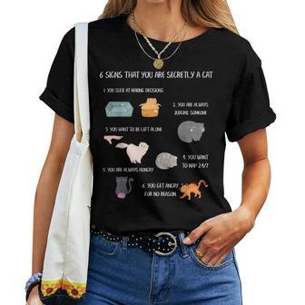 Six Signs That You Are Secretly A Cat Best Cat Mom Women T-shirt - Thegiftio UK
