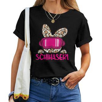 Ski Haserl Skifahrerin Oder Pistenbunny Mit Leoprint T-shirt Frauen - Geschenkecke