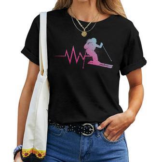 Skilfahrerin Herzschlag Ski Girls Ski Helmet Skiing T-shirt Frauen - Geschenkecke