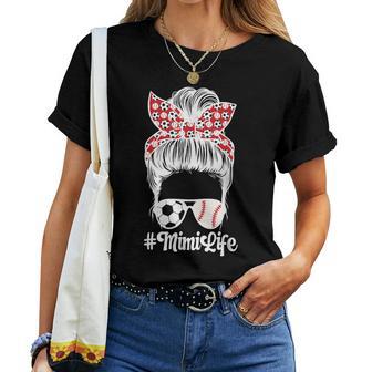 Soccer Baseball Mimi Life Baseball Soccer Mimi Grandma Women T-shirt - Thegiftio UK