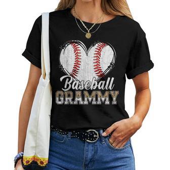 Softball Baseball Grammy Heart Leopard Print Mother's Day Women T-shirt - Thegiftio UK