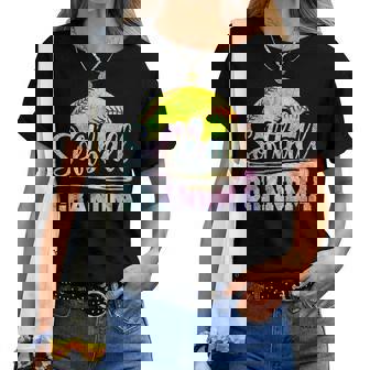Softball Grandma Softball Player Game Day Mother Tie Dye Women T-shirt - Thegiftio