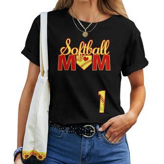 Softball Mom Mother's Day 1 Fastpitch Jersey Number 1 Women T-shirt - Thegiftio UK