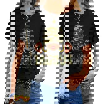 Taurus Queen Black Woman With Cap Camo Afro Girl Zodiac Women T-shirt - Thegiftio UK