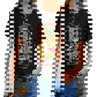Tiki Totem Guitare Hawaïenne Luau Beach Party Aloha T-shirt femme - Cadeauxyz