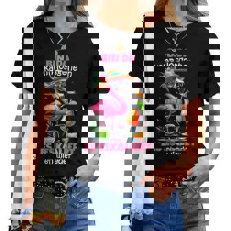 Women's Bin Da Kann Losgehen Es Escaliert Eh Flamingo Malle With-Neck T-shirt Frauen - Seseable