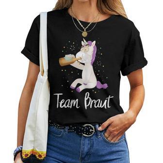 Women's Team Bride Jga Unicorn Wedding Stag Night Bride T-shirt Frauen - Geschenkecke