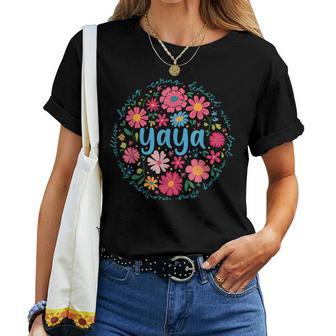Yaya For Grandma Wildflower Floral Women Women T-shirt - Thegiftio UK