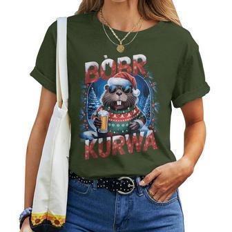 Bóbr Christmas Jumper Christmas Sauf Beer Costume Bobr Kurwa T-shirt Frauen - Geschenkecke