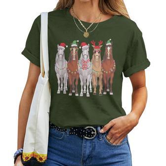 Christmas Horses Winter Pony Riding T-shirt Frauen - Geschenkecke