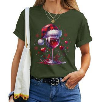 Christmas Red Wine Santa Claus Wine Merry Christmas T-shirt Frauen - Geschenkecke