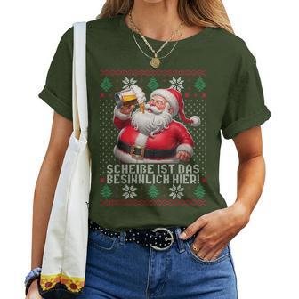 Christmas Santa Beer Scheiße Ist Das Besinnlich Here T-shirt Frauen - Geschenkecke