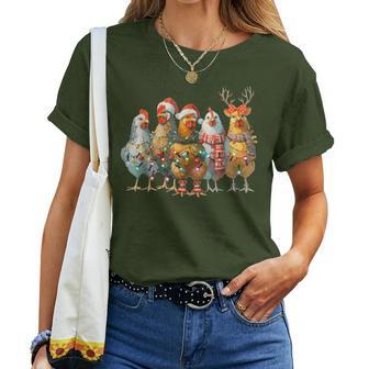 Chicken Christmas Lights Cute Farm Animal T-shirt Frauen - Geschenkecke