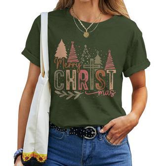 Merry Christmas Christian Christmas Tree T-shirt Frauen - Geschenkecke