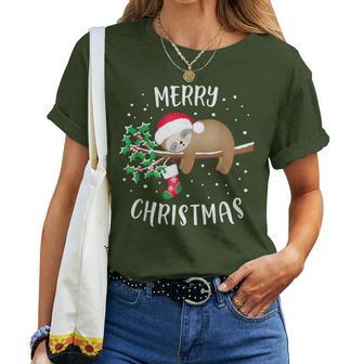 Merry Christmas Sloth Christmas Party Outfit Christmas T-shirt Frauen - Geschenkecke