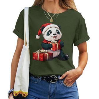 Pandas Christmas T-shirt Frauen - Geschenkecke