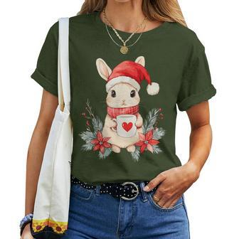 Rabbit Christmas Decoration Children Christmas Rabbit T-shirt Frauen - Geschenkecke