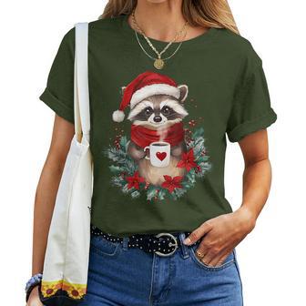 Raccoon Coffee Children Christmas Raccoon T-shirt Frauen - Geschenkecke