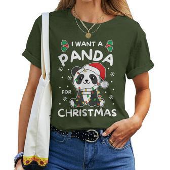 I Want A Panda For Christmas Cute Pandas T-shirt Frauen - Geschenkecke