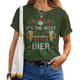 Most Wonderful Time For A Beer Ugly Christmas Sweater T-shirt Frauen - Geschenkecke