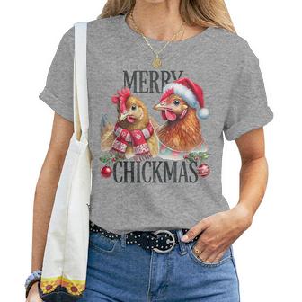 Merry Chickmas Chicken Christmas Jumper Christmas Farmer T-shirt Frauen - Geschenkecke