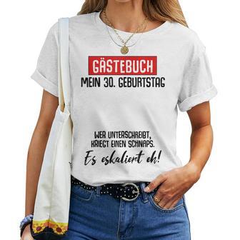 30Th Birthday Party Guest Book Man Woman Decoration T-shirt Frauen - Geschenkecke