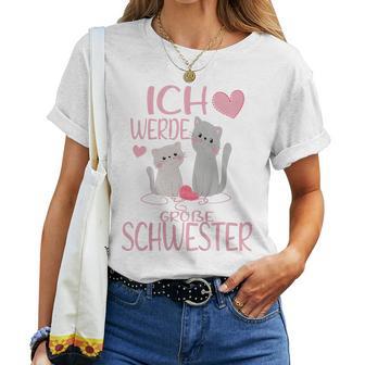 Children's Ich Werde Große Schwester Ich Werde Große Schwester 2023 Cat T-shirt Frauen - Geschenkecke