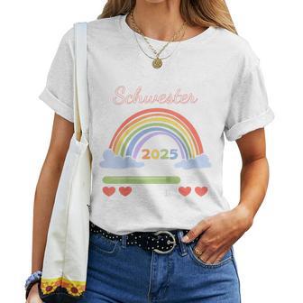 Children's Rainbow Ich Werde Große Schwester 2025 T-shirt Frauen - Geschenkecke