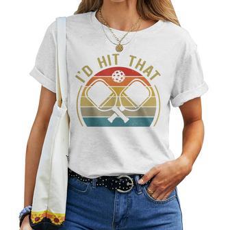 Id Hit That Pickleball Dad Mom Retro Vintage Women T-shirt - Thegiftio UK