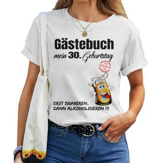 Guest Book 30Th Birthday Man Woman 30Th Birthday Decoration T-shirt Frauen - Geschenkecke