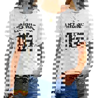 Intage 1974 48 Cumpleaños Idea Para Leyenda Desde 1974 Cuello Camiseta de mujer - Regaloses