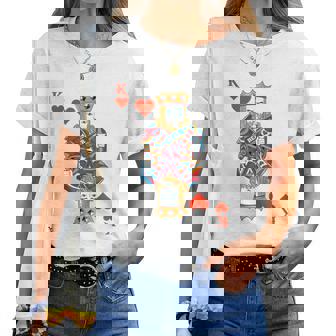 Jugar A Las Cartas King Beer Drinker Oktoberfest Festival Alemán Manga Larga Camiseta de mujer - Regaloses