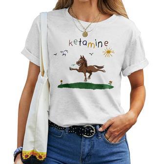 Ketamineintage Colourful Ketamine Horse Blue T-shirt Frauen - Geschenkecke