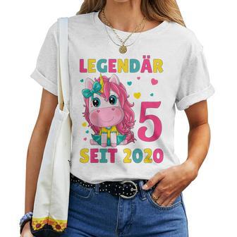 Kinder 5 Geburtstag Einhorn Mädchen 5 Jahre Alt Geburtstag T-shirt Frauen - Geschenkecke